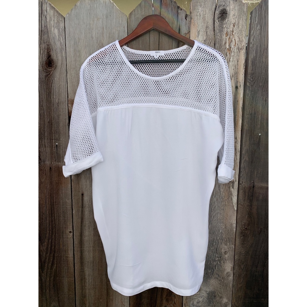 Mikoh White Dress with Mesh Accents